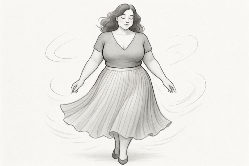 Volume Skirts to Balance a Fuller Bust