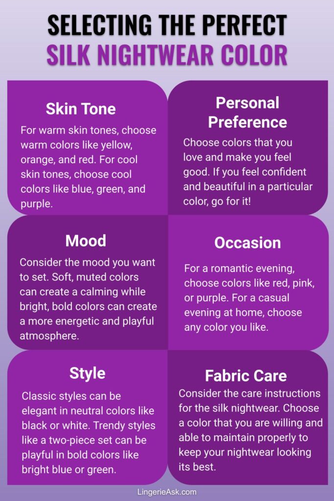 selecting the perfect silk nightwear color