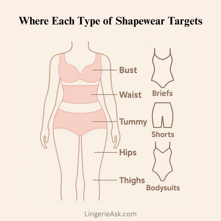 Where Each Type of Shapewear Targets